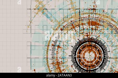 Vector HiTech Background - Technology Diagram Concept - Vector Graphic Template Stock Vector