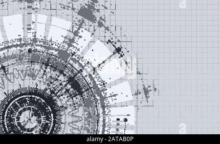Vector HiTech background - Technology Diagram Concept - Vector Graphic Template Stock Vector