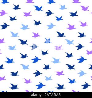 Swallow Birds Summer Print. Seamless Pattern with Simple Birds Silhouettes for fabrics textile print design, wallpapers, backdrops. Flying elegant crabe birds Stock Vector