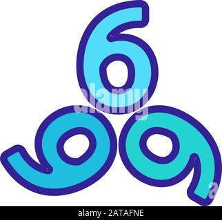 Devil s six icon vector. Isolated contour symbol illustration Stock ...