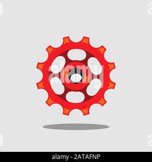 rear deraillur pulley gear bike component bicycle part Stock Vector
