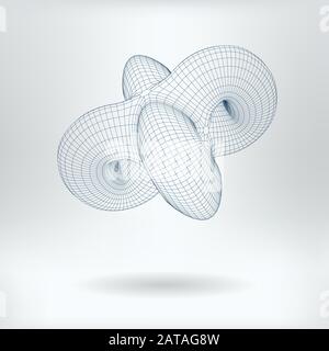 Vector 3D Model Lobachevsky Geometry Concept Icon - Non Euclidean ...