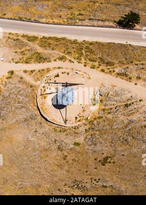 Aerial view of Route of Don Quixote with windmills in Consuegra Stock ...