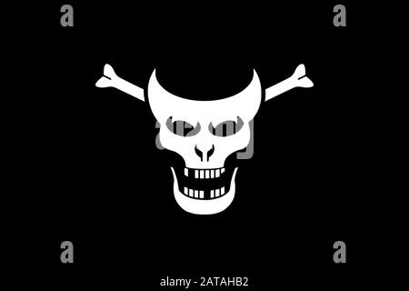 Stylized skull of a fictional creature on a black background Stock Photo