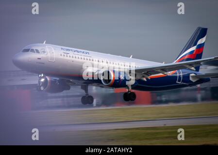 October 29, 2019, Moscow, Russia. Plane  Airbus A320-200 Aeroflot - Russian Airlines at Sheremetyevo airport in Moscow. Stock Photo