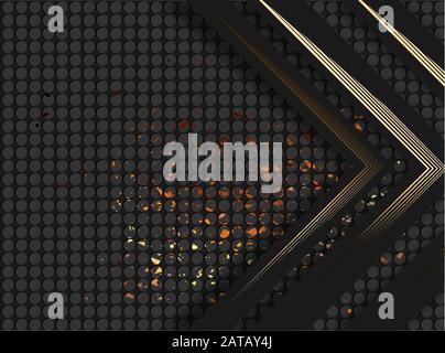 Vector abstract gold sparkle glitter background. Luxury pattern. Black background. Modern pattern Stock Vector