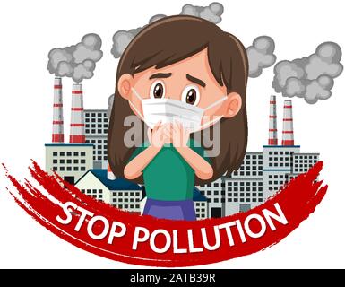 Stop pollution - environmental poster Stock Vector by ©kots_09 53446743
