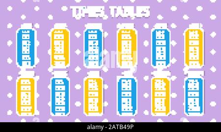 Times tables template on colorful background illustration Stock Vector ...