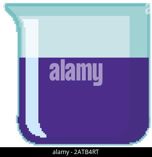 Beaker with blue liquid inside illustration Stock Vector