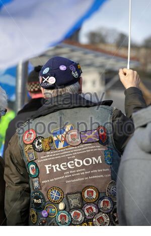 Edinburgh, Scotland, UK. 1st Feb 2020.  Stand For Scotland Day of Action. On the 31st of January Scotland left the EU against their will, today a rally outside the Scottish Parliament  demanding the right to choose a better future than the one offered by the UK government.  Credit: Craig Brown/Alamy Live News Stock Photo
