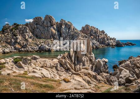 Granite formations at Cala dell'Indiano, Capo Testa, near Santa Teresa di Gallura, Gallura region, Sassari province, Sardinia, Italy Stock Photo