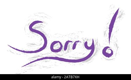 Sorry ! Hand writing lettering with purple color template Stock Photo