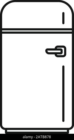 Old fridge icon. Outline old fridge vector icon for web design isolated on white background Stock Vector