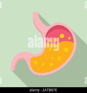 Boiling stomach icon. Flat illustration of boiling stomach vector icon for web design Stock Vector