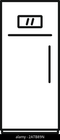 Modern fridge icon. Outline modern fridge vector icon for web design isolated on white background Stock Vector