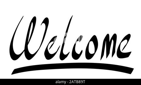 Welcome hand writing template background Stock Photo