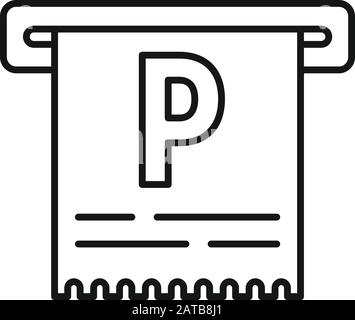 Parking ticket icon. Outline parking ticket vector icon for web design isolated on white background Stock Vector