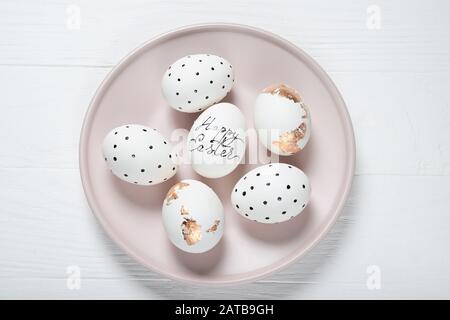Beautiful composition with easter eggs. Stock Photo