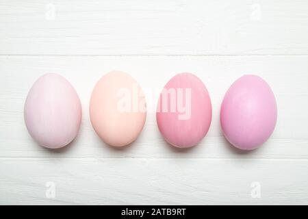 Easter eggs are pink. Pastel shades Stock Photo