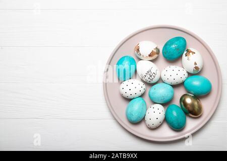 Easter eggs. Easter Eggs Composition Stock Photo