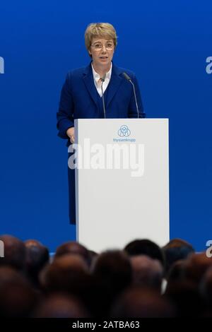 Martina MERZ (CEO, CEO), during her speech at the general meeting of ThyssenKrupp AG in Bochum on January 31, 2020. | usage worldwide Stock Photo