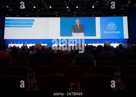 Martina MERZ (CEO, CEO), during her speech at the general meeting of ThyssenKrupp AG in Bochum on January 31, 2020. | usage worldwide Stock Photo