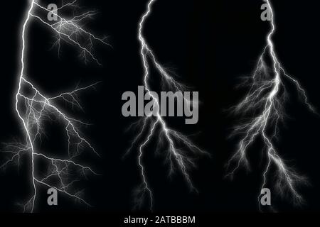 Lightning among the clouds texture background Stock Photo