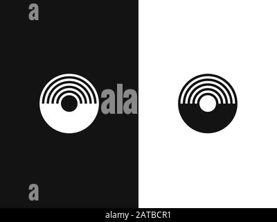 Letter U and O logo template. CO silhouette. Corporate identity design element. Abstract logo for business company. Black and white version. Stock Vector