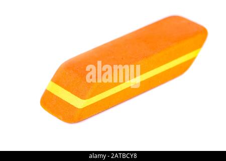 Rubber eraser for pencil and ink pen isolated on white background Stock Photo
