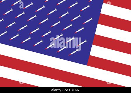 us weapon concept. nuclear missile Weapons of the united states Used to invade foreign countries ,Vector illustration flat design Stock Vector