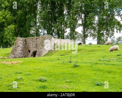 Old munition storage in casemate of wall in historic town of Damme, West Flanders, Belgium Stock Photo