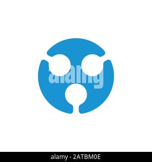 circle dots negative space logo vector Stock Vector