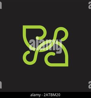 abstract linked curves line loop design logo Stock Vector