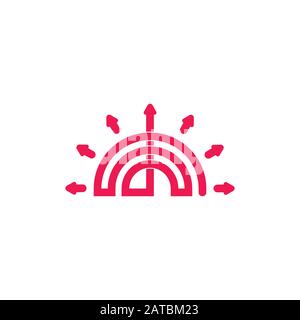 sun arrows geometric line logo vector Stock Vector