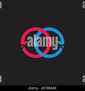 letters ee circle arrow monogram logo vector Stock Vector
