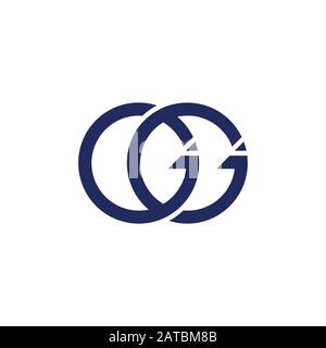 letters gg circle arrow monogram logo vector Stock Vector
