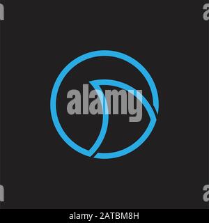 simple waves geometric line circle logo vector Stock Vector