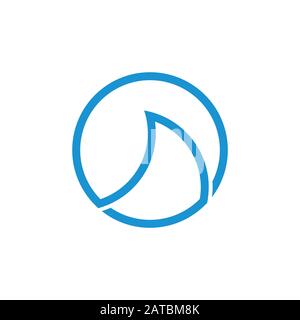 simple waves geometric line circle logo vector Stock Vector