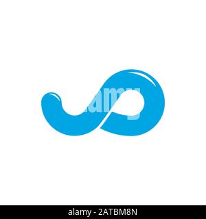 simple blue water waves loop logo vector Stock Vector