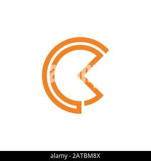 abstract letter ck stripes circle logo vector Stock Vector
