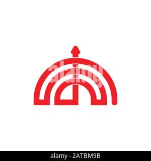 abstract curves geometric line arrow up simple logo vector Stock Vector