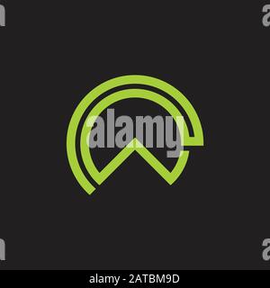 abstract mountain stripes line circle geometric logo vector Stock Vector