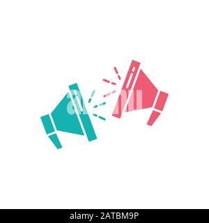 megaphone simple geometric symbol logo vector Stock Vector