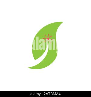 letter s sun leaf geometric simple design logo vector Stock Vector