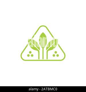 simple triangle geometric leaf logo vector Stock Vector