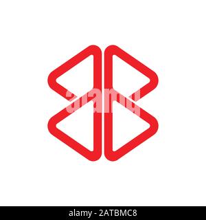 abstract letter bb simple geometric triangle line logo vector Stock Vector