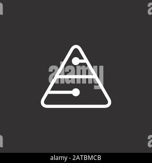 triangle linked dots line logo vector Stock Vector