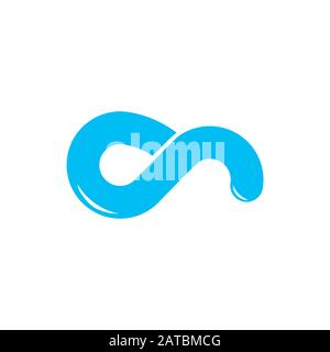 simple blue water waves loop logo vector Stock Vector