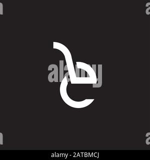 letter be simple geometric line logo vector Stock Vector