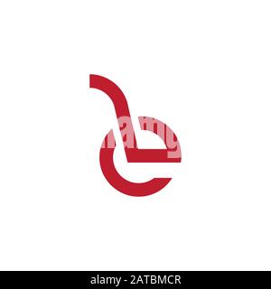letter be simple geometric line logo vector Stock Vector